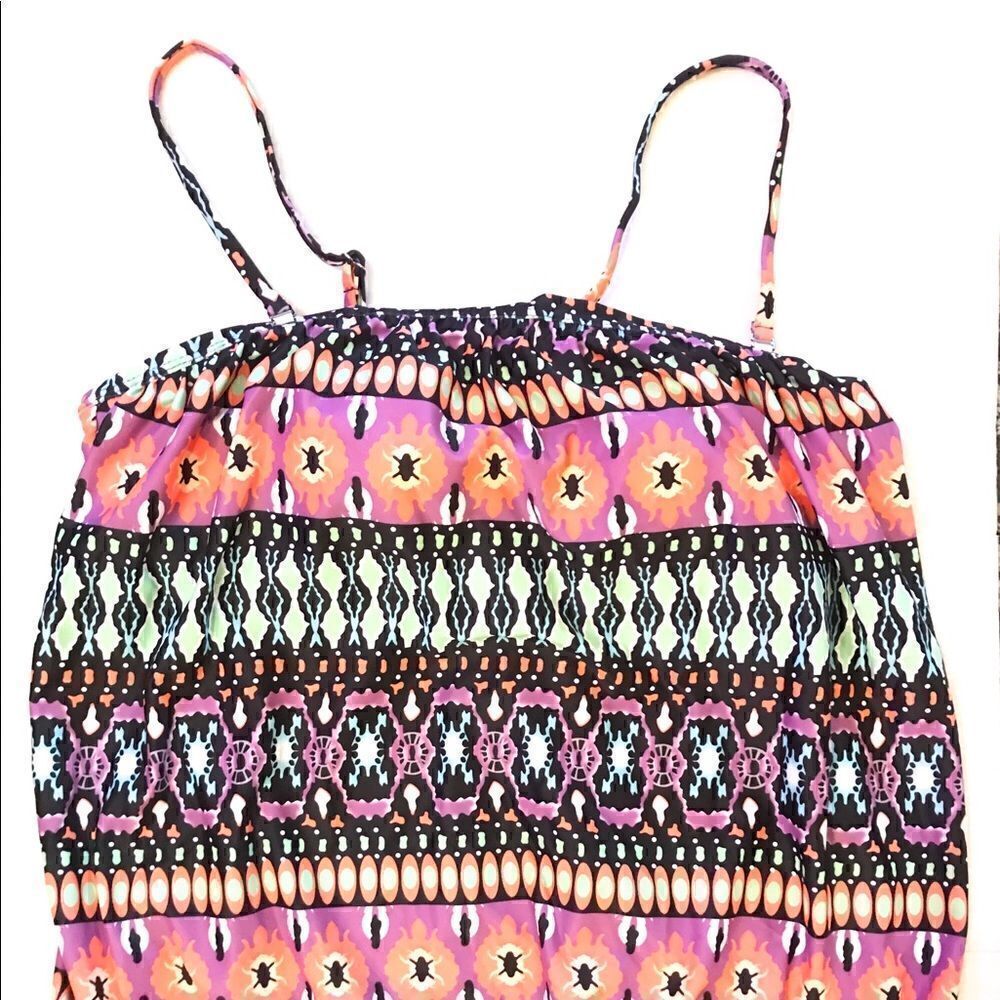 Multicolor Spaghetti Strap Swim Tank - Picture 3 of 5